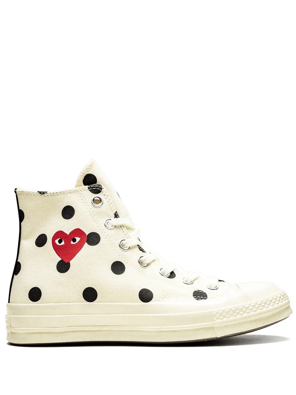 Converse X Comme des Garcons PLAY White Polka Dot High-Top Sneaker